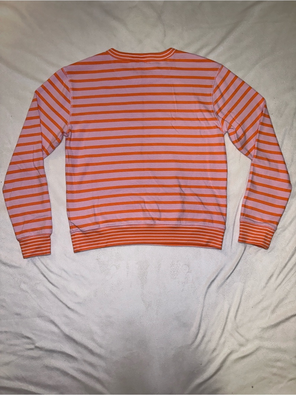 GAP Pink & Orange Striped Pocket Sweatshirt Pullover Size Small - Picture 6 of 12